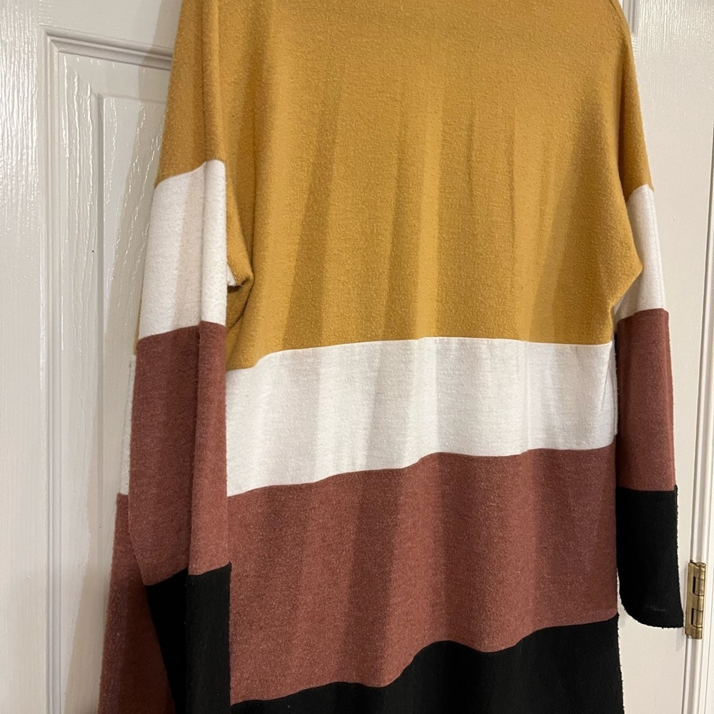 Rae Mode Women’s Colorblock Open Front Cardigan Medium - Picture 4 of 5